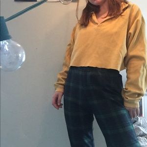 Vintage cropped faded yellow Columbia long sleeve